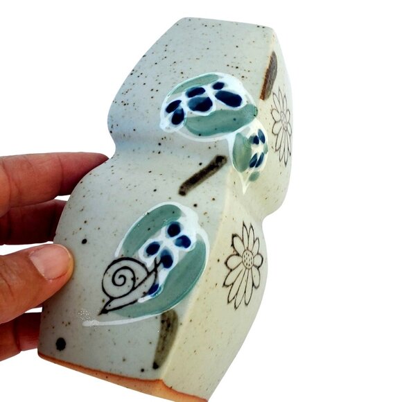 Other - Vintage Japanese Ceramic Bud Vase 6" Ikebana UCTCI 70s Stoneware Floral Snail